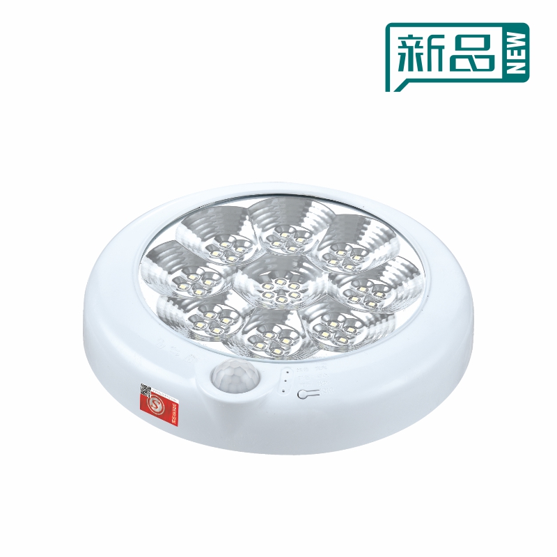 圓形白色防火塑料紅外+聲控吸頂燈